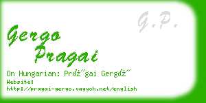 gergo pragai business card